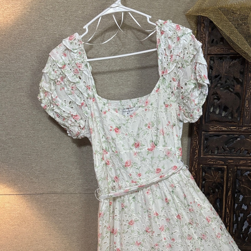 Target Pink Floral Ruffle Midi Dress